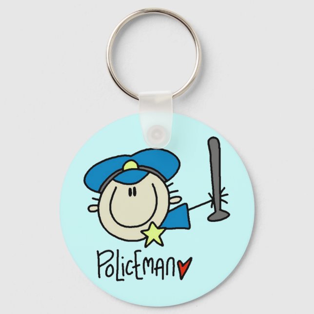 Policeman Occupation Key Ring (Front)