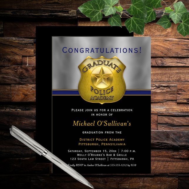 Policeman Police Cop Graduation Announcement Party (Creator Uploaded)