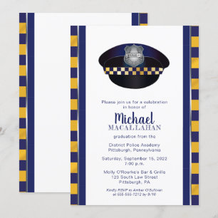 Policeman   Police   Cop Hat Graduation Party Invitation