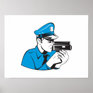 Policeman Police Officer Speed Camera Poster