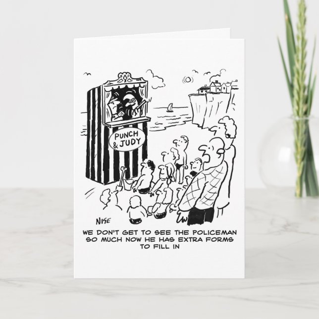 Policeman Punch & Judy - Happy Birthday Card (Front)