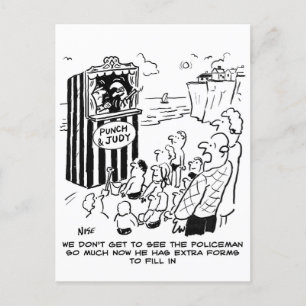 Policeman Punch & Judy Joke Postcard