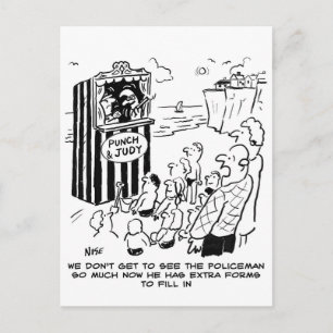 Policeman Punch & Judy Joke Postcard