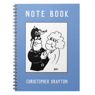 Policeman's Cuckoo Clock Helmet Funny Cartoon Notebook