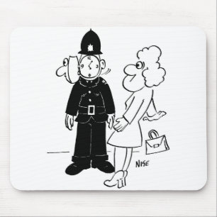 Policeman's Cuckoo Clock Helmet Mouse Mat