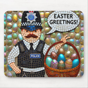 POLICEMAN'S EASTER GREETINGS Eggs ~ Mouse Mat