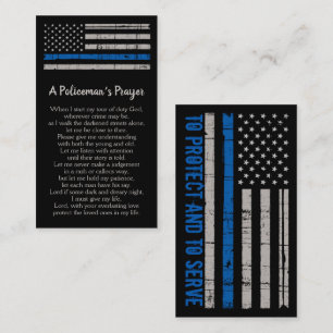 Policeman's Prayer Thin Blue Line Police Officer Business Card