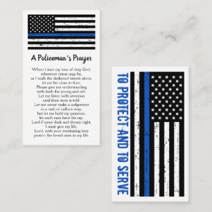 Policeman's Prayer Thin Blue Line Police Officer Business Card