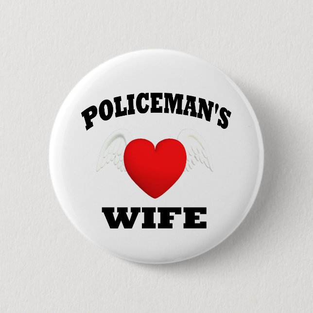 Policeman's Wife 6 Cm Round Badge (Front)