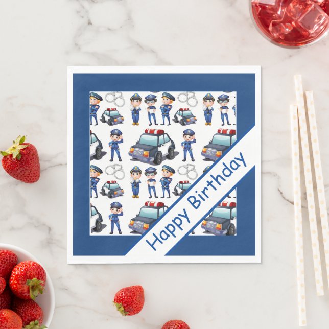 Policemen Birthday  Napkin (Insitu)