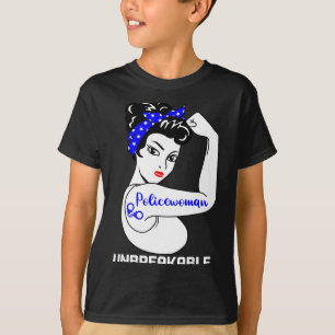 Policewoman Unbreakable Strong Female Police Offic T-Shirt