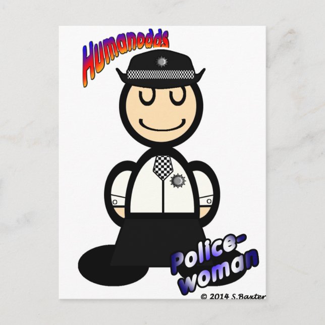 Policewoman (with logos) postcard (Front)