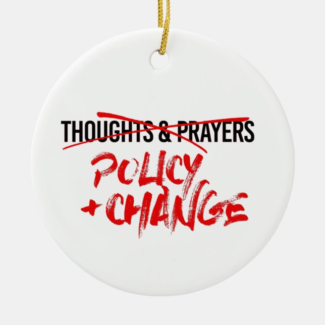 Policy and Change Now Ceramic Tree Decoration (Front)