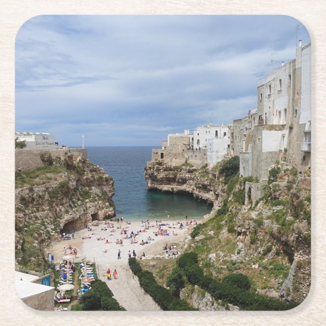 Polignano a Mare city beach in Puglia coaster (Front)