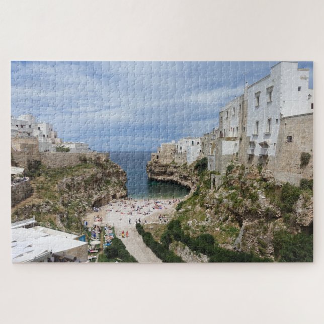 Polignano a Mare city beach in Puglia Jigsaw Puzzle (Horizontal)