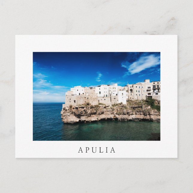 Polignano a Mare houses on a cliff in Apulia Postcard (Front)
