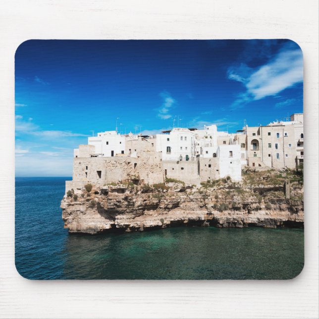 Polignano a Mare houses on a cliff in Puglia Mouse Mat (Front)
