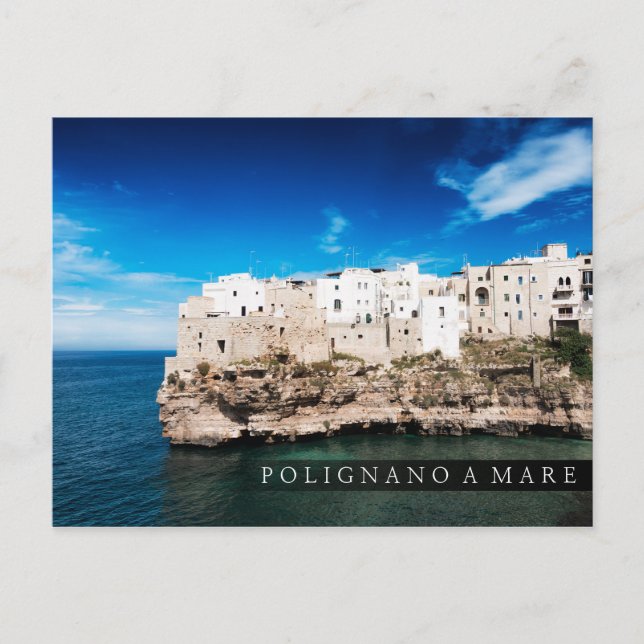 Polignano a Mare houses on a cliff in Puglia Postcard (Front)
