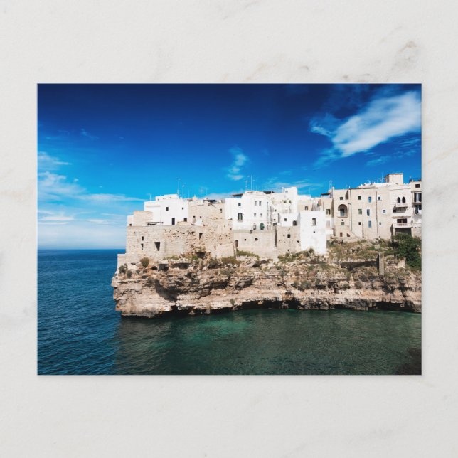 Polignano a Mare houses on a cliff in Puglia Postcard (Front)