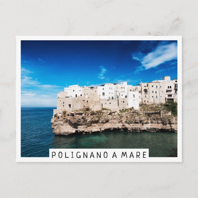 Polignano a Mare houses on a cliff in Puglia Postcard (Front)