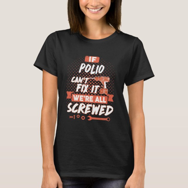 POLIO Name, POLIO family name crest T-Shirt (Front)