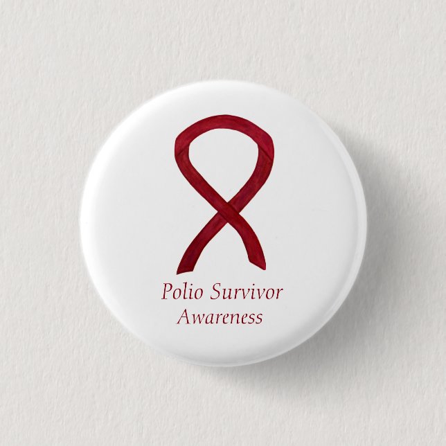 Polio Survivor Awareness Ribbon Custom Pins (Front)