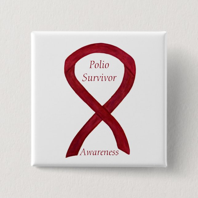 Polio Survivor Awareness Ribbon Custom Pins (Front)