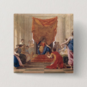 Poliphilus Kneeling before Queen Eleuterylida 15 Cm Square Badge