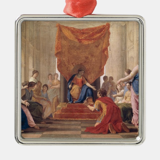 Poliphilus Kneeling before Queen Eleuterylida Metal Tree Decoration (Front)
