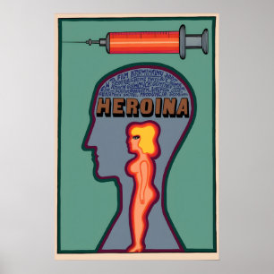 Polish 1970s anti drug poster Heroina