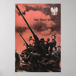 Polish Air Force WWII Propaganda Poster Strong