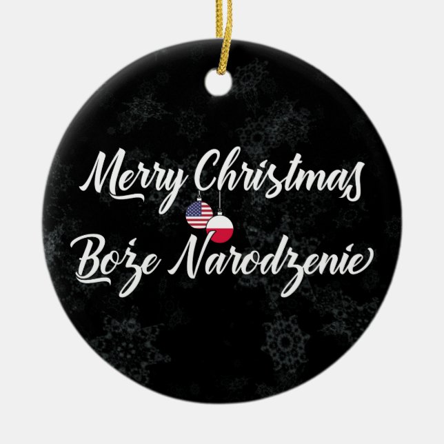 Polish American Bilingual Holiday Decoration (Front)