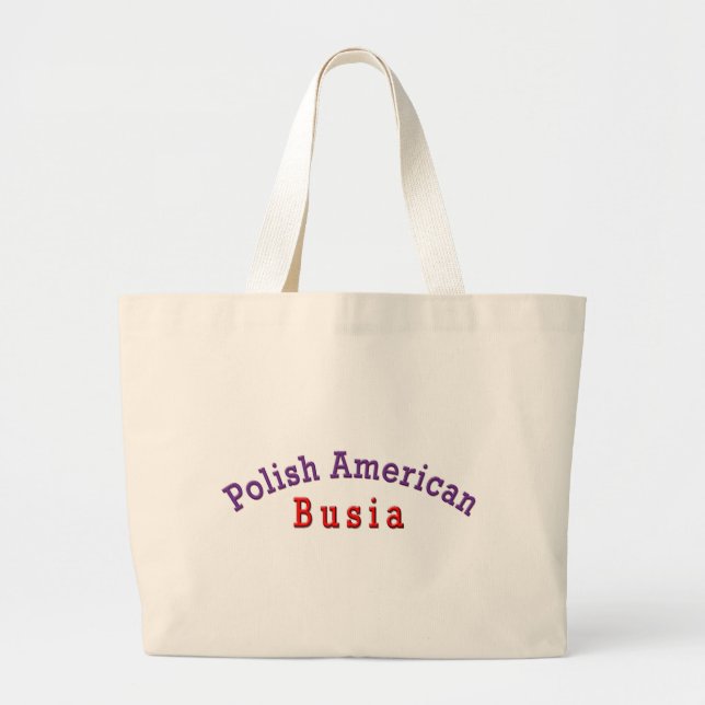 Polish American Busia Large Tote Bag (Front)