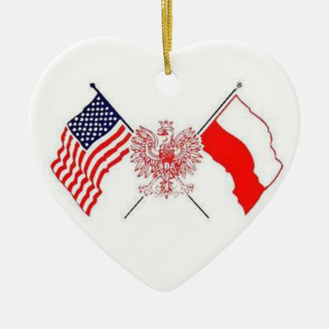 POLISH AMERICAN CERAMIC TREE DECORATION (Front)