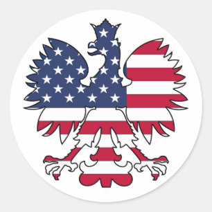 Polish American Eagle Classic Round Sticker