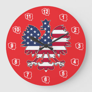 Polish American Eagle Clock