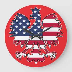 Polish American Eagle Clock