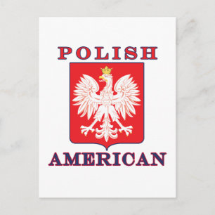 Polish American Eagle Shield Postcard