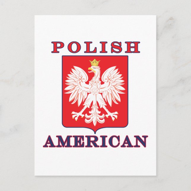 Polish American Eagle Shield Postcard (Front)