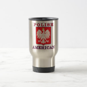 Polish American Eagle Shield Travel Mug