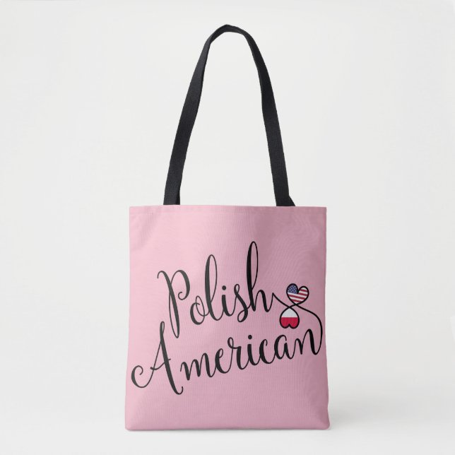 Polish American Entwined Hearts Tote Bag (Front)
