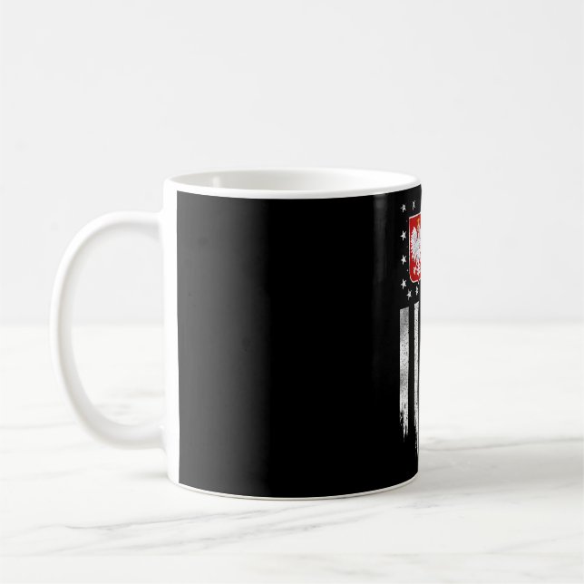 Polish American Flag Combo Poland Usa Polska Coffee Mug (Left)