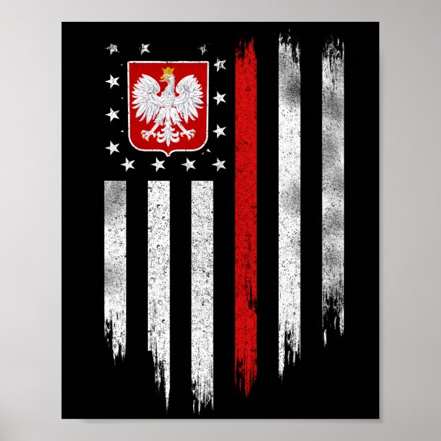 Polish American Flag Combo Poland Usa Polska Poster (Front)