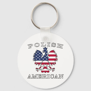 Polish American Flag Eagle Key Ring