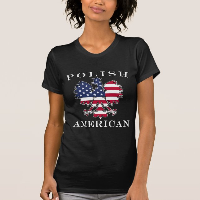 Polish American Flag Eagle T-Shirt (Front)