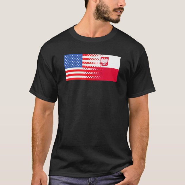 Polish American Flag Polska Poland Usa Polish Prid T-Shirt (Front)