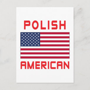 Polish American Flag Postcard