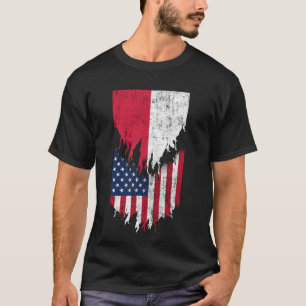 Polish American Flags Ripped Torn Poland T-Shirt