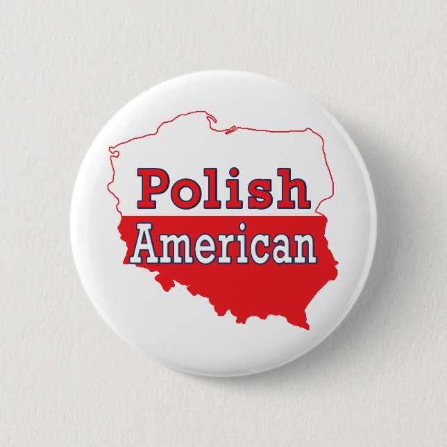 Polish American Map 6 Cm Round Badge (Front)