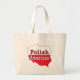 Polish American Map Large Tote Bag
